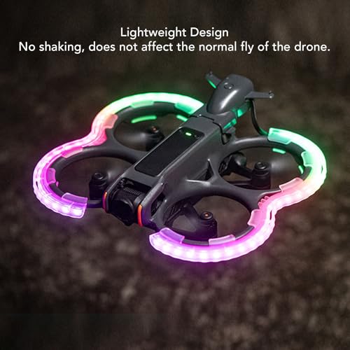 Image of ASHATA for Avata 2 Propeller Guard Protector, RGB Colorful Propeller Guard Bumper for for Avata 2, Lampshade Anti Collision Protector Cover Ring, Type C Charging