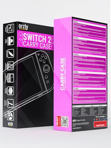 Image of Orzly Case Compatible with Nintendo Switch 2 - Protective Travel Carry Case with Screen Padding, Game Card & microSD Slots, Zipped & Open Pockets for Accessories - 7.9 inch Gift Boxed