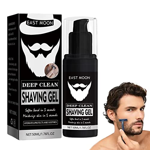 Gel de barbear para homens, Gel de Barbear Deep Clean Face Beard com 50ml, Gel facial de barba engar