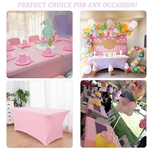 50% Off 4-Pack Pink Spandex Table Covers for Parties & Weddings - Image 6