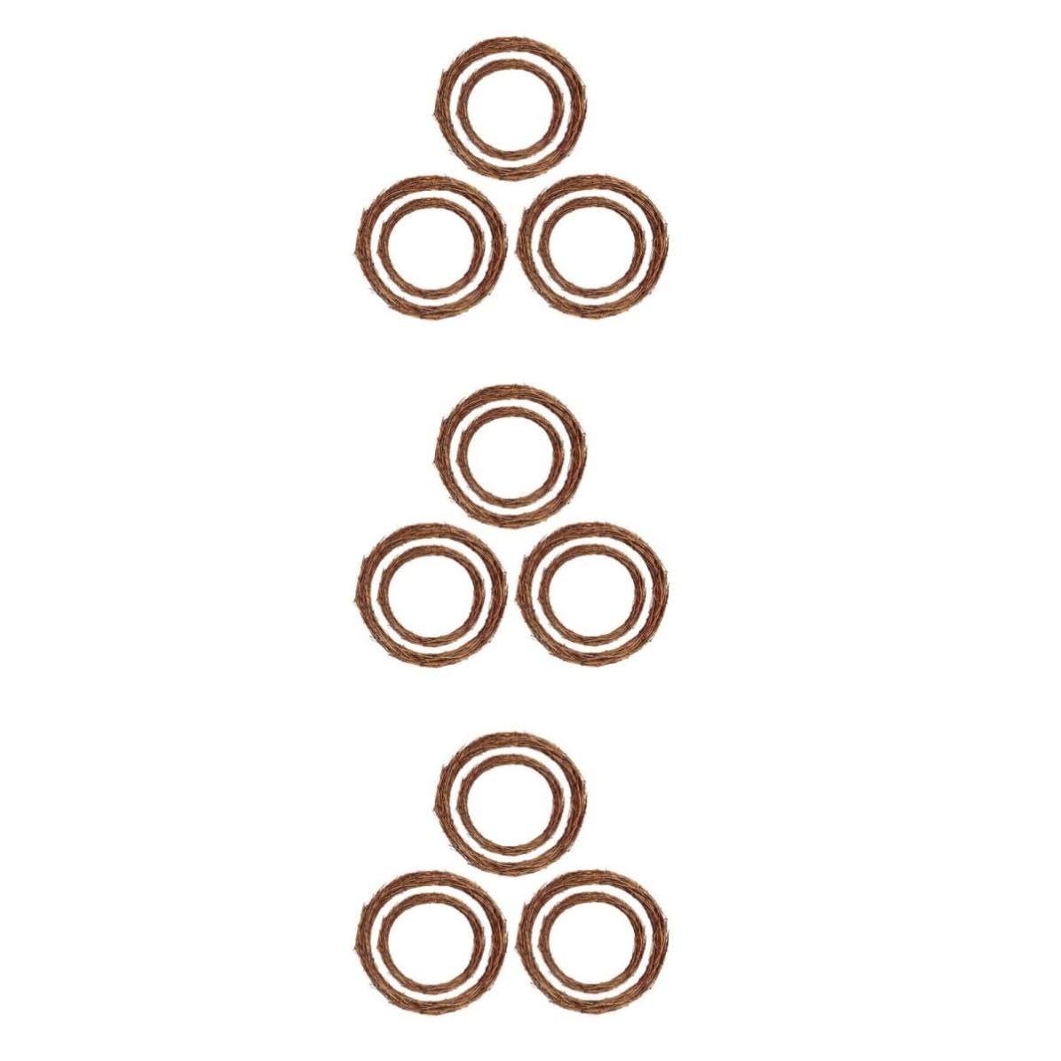 Toyvian 18 Pcs Couronne en Rotin Tressé Ronde, Style Rustique Vintage, | Anneau Artisanal Robuste, Usage Déco Maison et Mariage, Entretien Facile, pour Noël et Arrangements Floraux