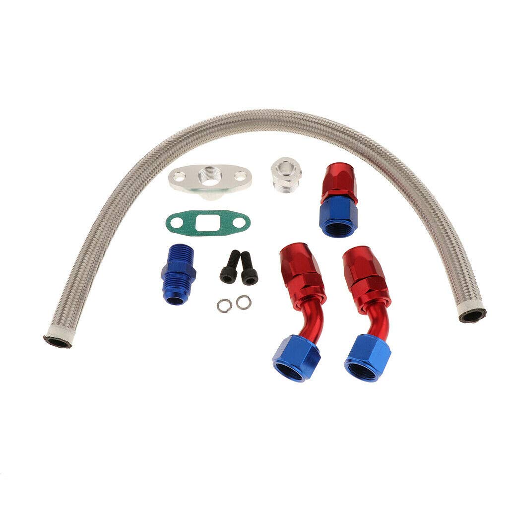 10AN Oil Feed And Drain Return Line Kit For T3 T4 GT35 T70 T66 T61 T60 T04E T04 - View #12
