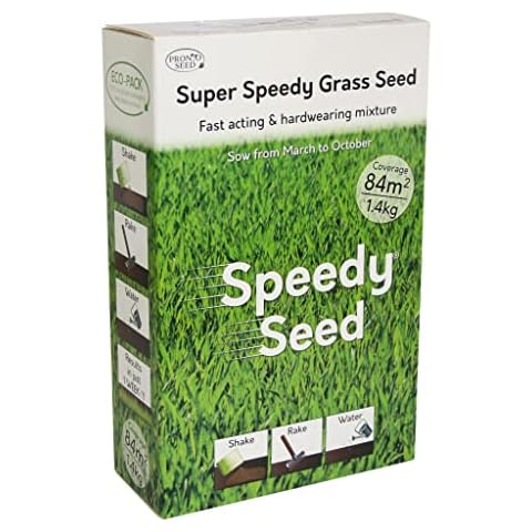 Pronto Seed Grass Seed - 1.4KG Premium Quality 84 m2 Coverage for Overseeding - Fast Growing and Hard Wearing Grass Seeds - Tailored to DE Climate - Defra Approved Cover