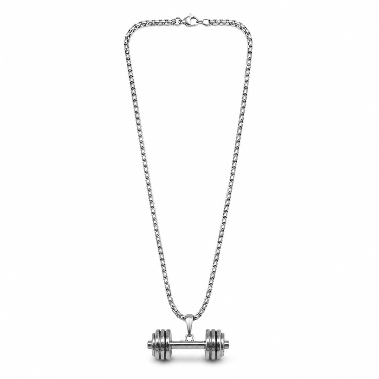 Dumbbell Necklace Muscle Body Build Barbell Boxer Gym Jewellery Pendant Fitness Silver Stainless Steel Pendant Necklace Chain For Men-image-40