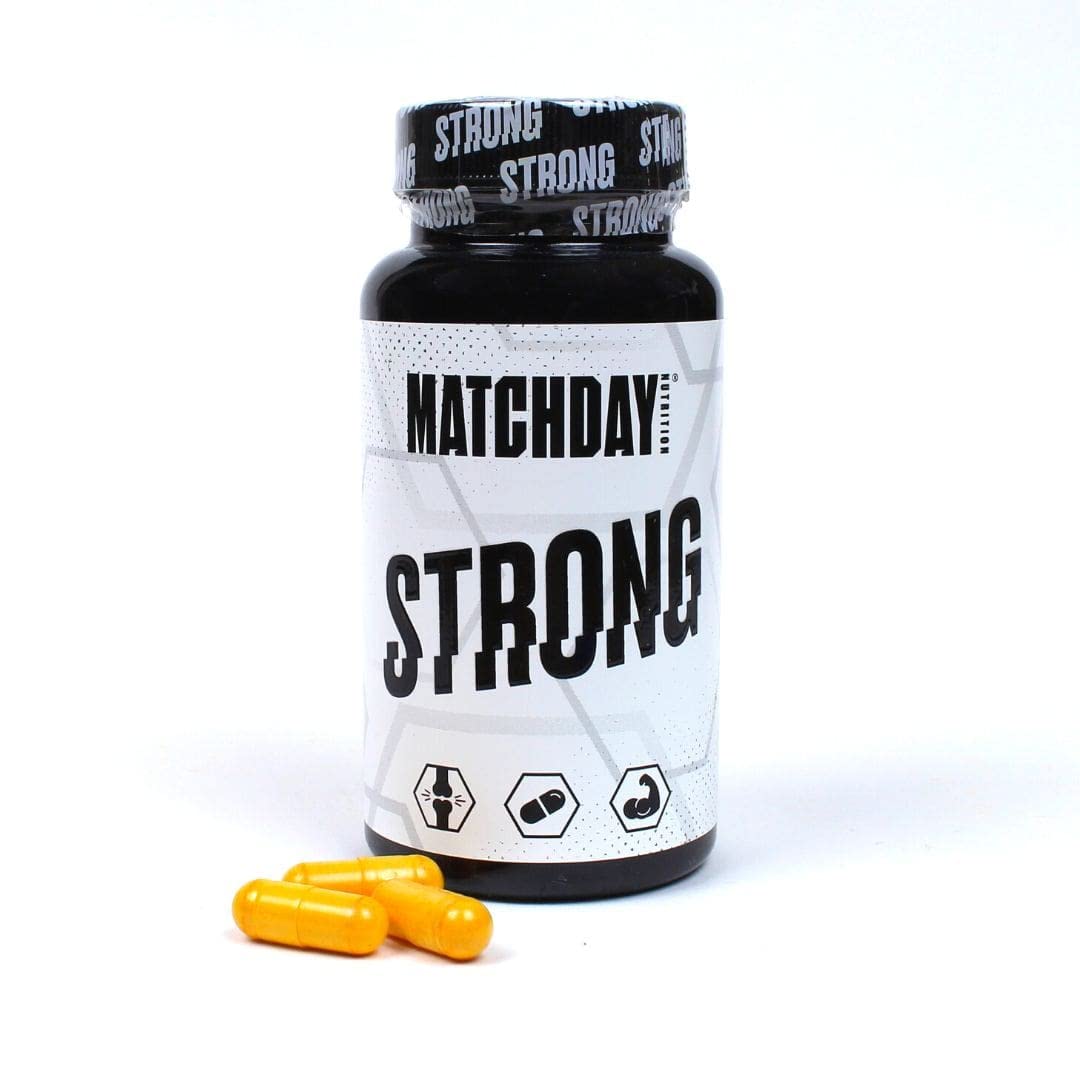 Matchday Nutrition STRONG I Für Muskeln & Gelenke I Speziell für Fußballer I Pflanzenextrakte & Vitamine I 90 Kapseln (30 Portionen)