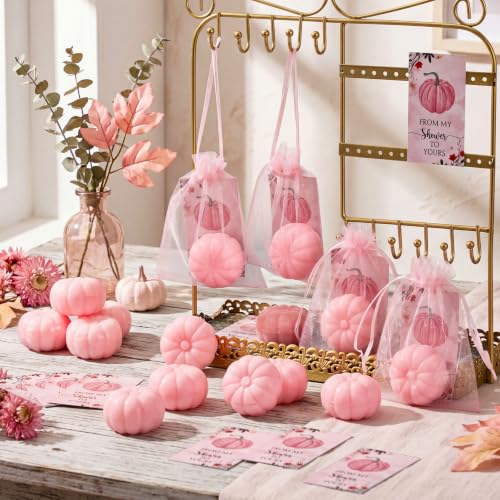 Image of 50 Sets Fall Pumpkin Soap Favors Wedding Baby Shower Guest, Pink
