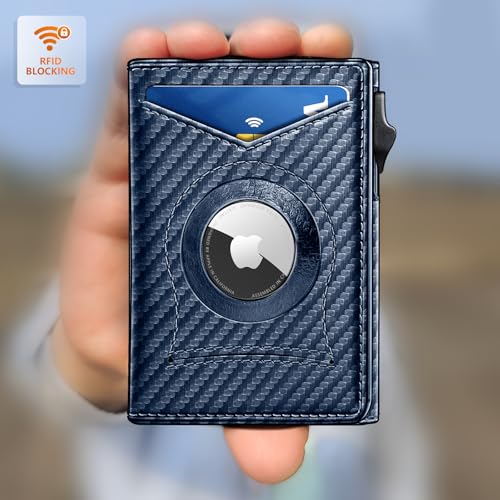 Image of BULLIANT Money Clip Wallet,Mens Gift Slim Wallet Credit Card Holder Airtag&Standard Use 9Cards-Metal Case in Magnetic Flip Shell