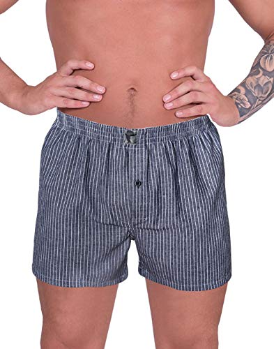 LUFT Mens Classic Pin Stripes Comfy Pull On Soft Underwear Trunks Boxer Shorts