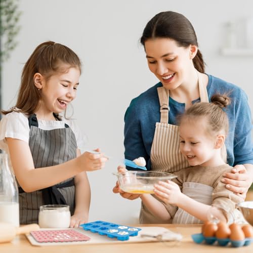 ZYNERY 6 Stück Gummibärchen Form Silikon mit Tropfpipette Backpinsel, Mini Backmatte Hundekekse Backform Herzen Donut Knochen Pfote Eiswürfelform für DIY Hundeleckerlies Bonbon zum Selber Machen