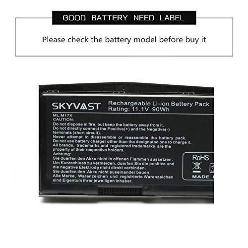 Skyvast New Laptop Battery For Dell M17X R3, Dell M17X R4, Type Btyvoy1 Btyv0Y1 #TOP1
