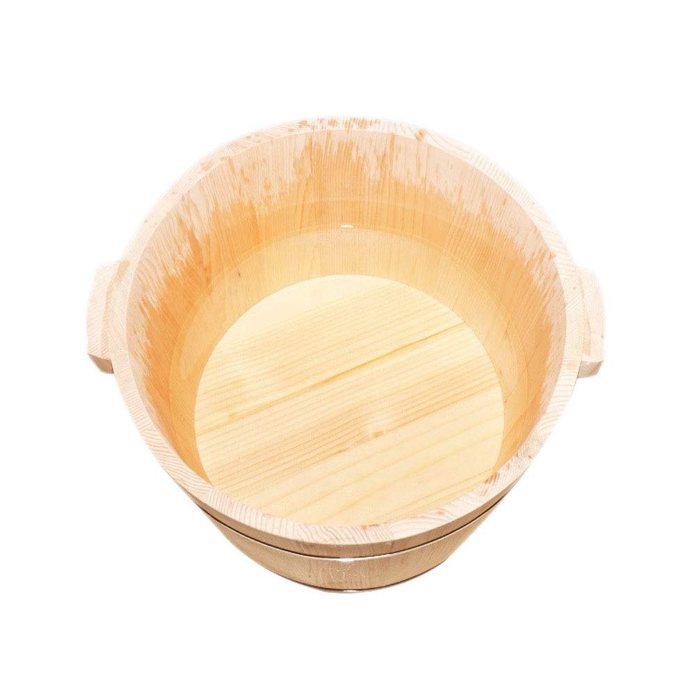 Seau en bois de sapin naturel pour le trempage des pieds avec massage, bain de pieds pour bain de pieds Lucky Star
