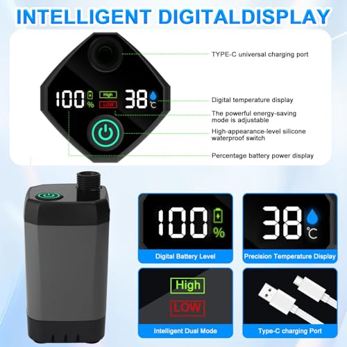 Tavada Doccia Da Campeggio Con Pompa,Doccia Portatile Campeggio - Ricaricabile 6000Mah,Doccia Campeggio Con Display Di Temperatura E Potenza,Doccia Esterna Per Spiaggia,Auto,Giardino,Animali - 2