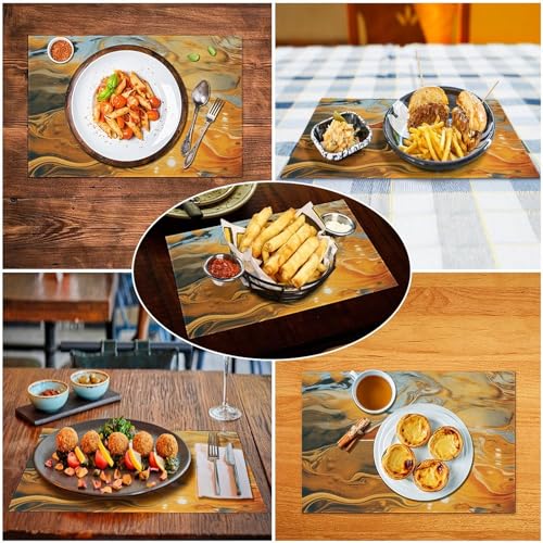 Set de table antidérapant lot de 6 lavable à rayures pour protection de table - 6