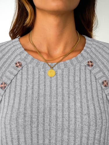 Image of LILLUSORY Womens Tops Long Sleeve Shirts Fall Lightweight Sweaters