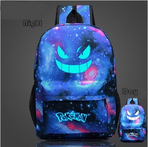 Pokemon Go azul luminoso mochila hombros bolsa portátil lazo Chic