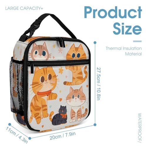 3Pcs Backpack Sets Cute Cartoon Animal Kitten Print Travel Daypack 3 in 1 Lightweight Backpack Set with Lunch Bag And Cosmetic Bag4