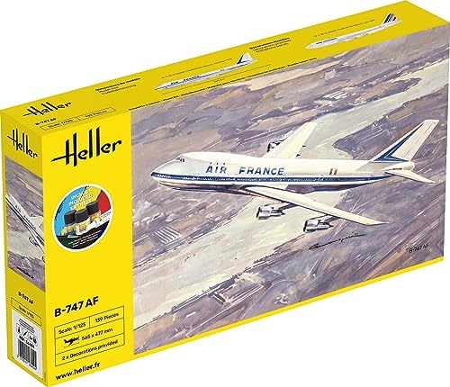 Maquette B-747 AF 1/125 Heller 56459 avion de ligne Boeing Air France kit complet