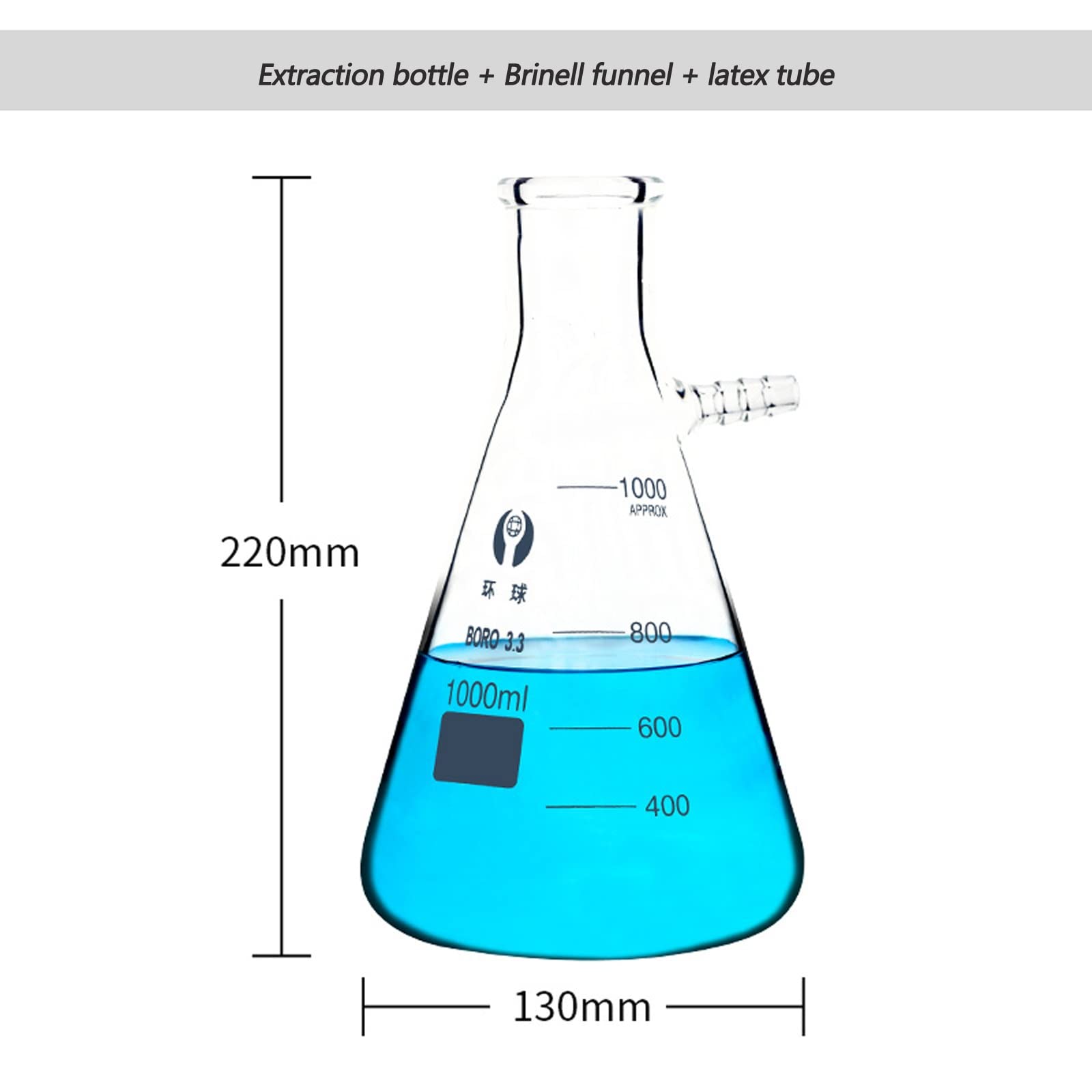 Apparato for funion FILLANCE KIT KIT, UTILIZZATO for ASPIRAZIONE ASPIRAZIONE ERLENMEYER FLAD SCHOOL LAB EDUCATICA(500ml)