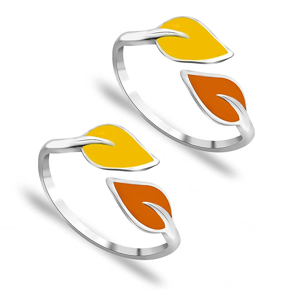 925 Sterling Silver Enamel Pure Silver Toe Ring | Chandi Bichiya for Women/Girls-image-25