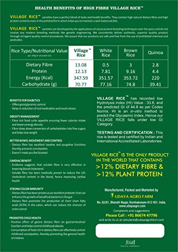 Image of Highest Soluble High Dietary Fiber Rice with High Protein, Low Glycemic Index (GI) - 5Kg, Pack of 1
