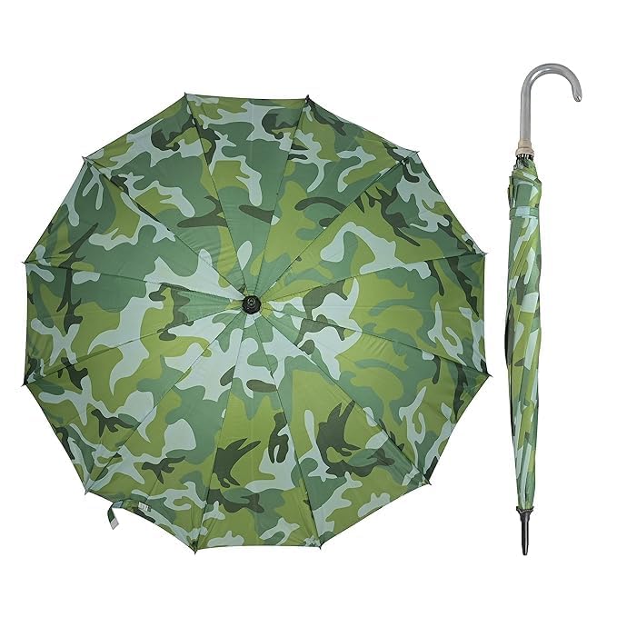 Military Camouflage J Handle Umbrella for Men & Women Windproof Stick Large Size Automatic Open Rain Umbrella Waterproof Heavy Duty Outdoor Golf Umbrella with Classic Hook Handle-image-19