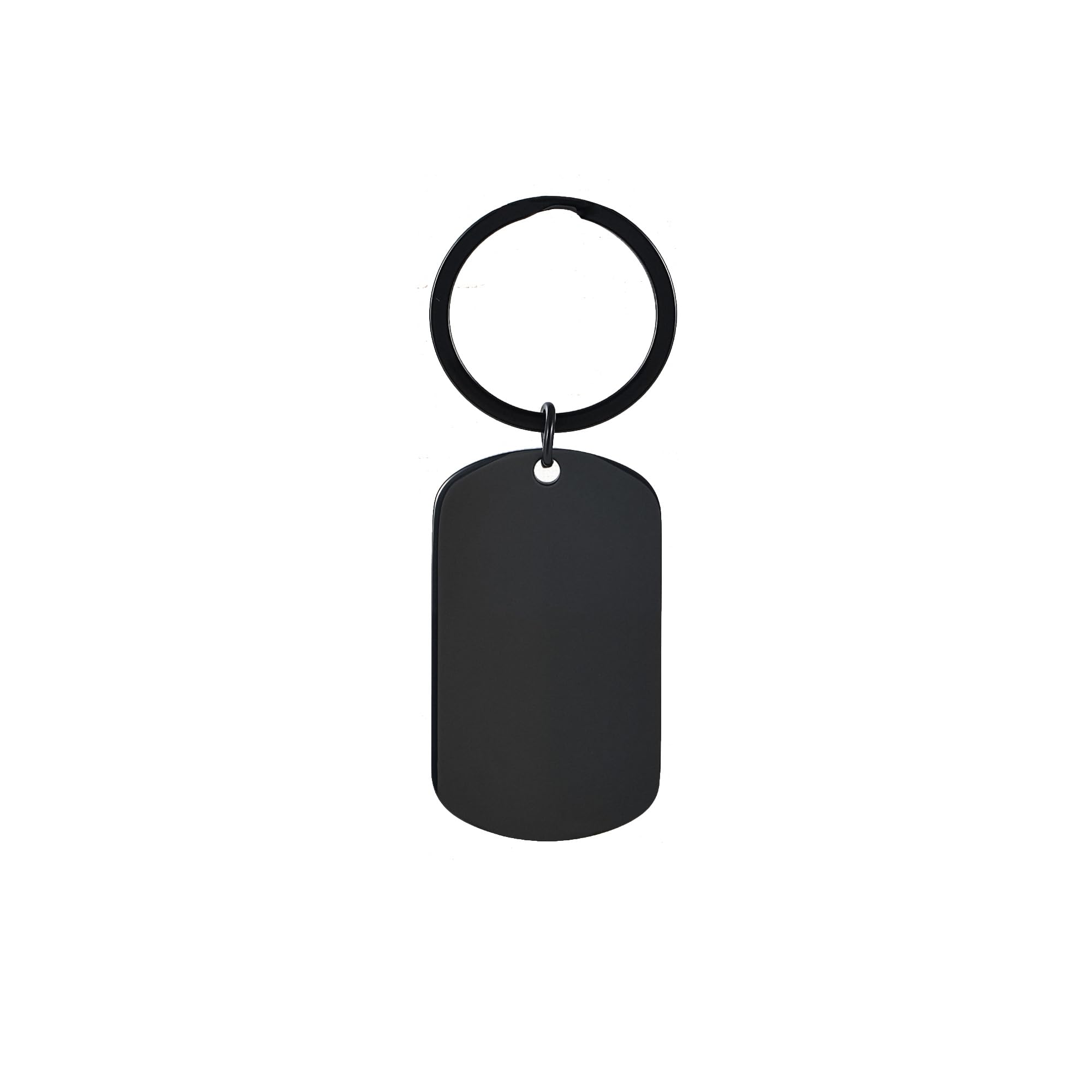 OMTech Keychain Blank Set, 20pc Dog Tag Set with 10 Silver & 10 Black, Stainless Steel Rectangular Stamping Blanks for Laser Engraving, Engravable Name Tags with Rings for DIY Luggage Backpack More