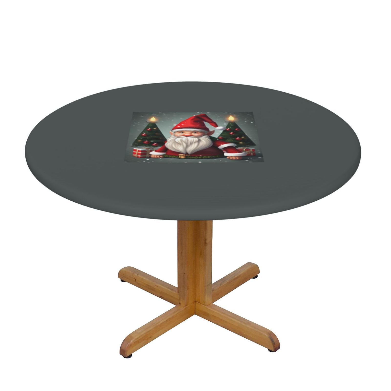 Nappe ronde de Noël grand imprimé nain traditionnel pour buffet