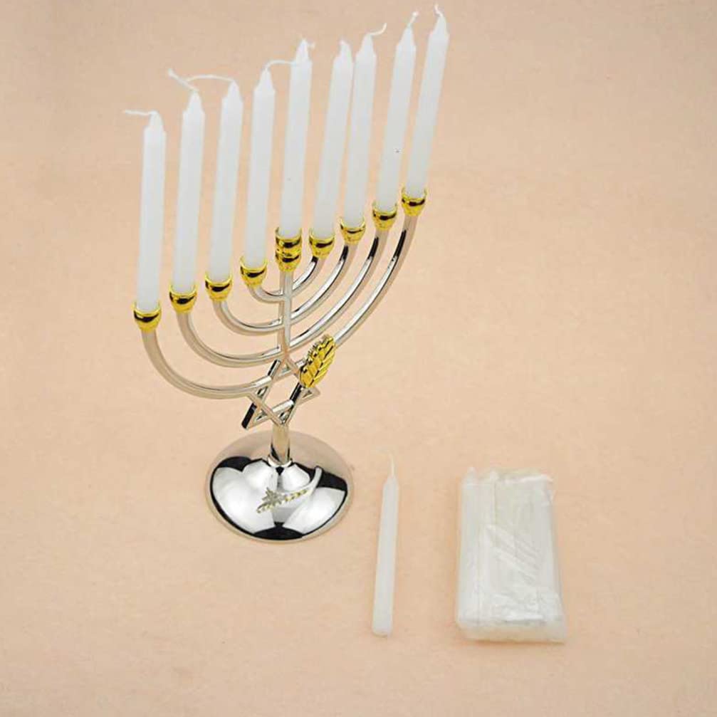 Candele Tradizionale Hanukkah Menorah Cono Portacandele Candeliere Stand Ateret Judaica Pilastro Candele Stand Gerusalemme Tempio di Nozze di Compleanno Festa Pranzo