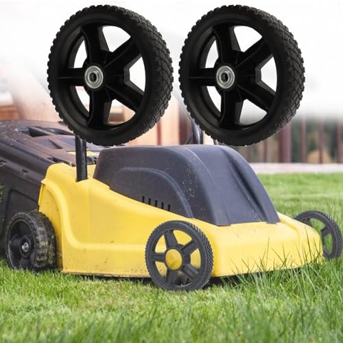 Remplacement de Roues, 2 x Roues Tondeuses, Roues de Rechange Universelles en Caoutchouc Ø 200 mm pour Tondeuse à Gazon, Tracteur, Diamètre du Trou D'essieu...