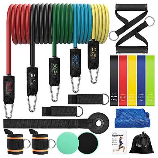 OlarHike Resistance Bands Set Exercise Bands with Handles for Working Out, Sports, Workout Bands with Loop Bands and Exercise Sliders, 23 pcs Resistance Band for Men and Women