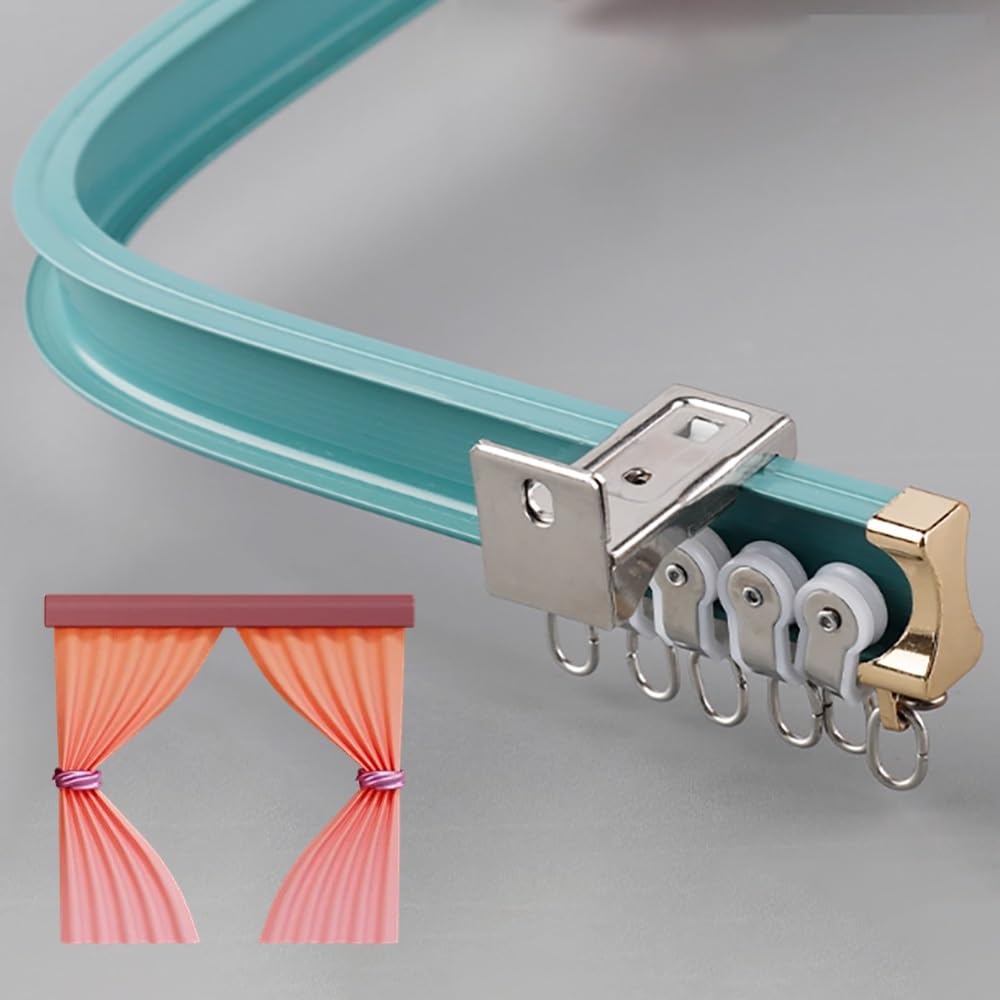 Tringle rideau plafond flexible aluminium rail rideaux coulissants 5m réglable salle de bain
