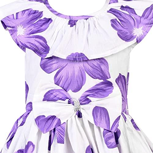 Image of Alina Enterprises Cotton Floral Digital Printed Girl's Frock for Summer
