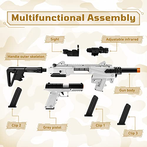 IZOKEE Combination Soft Bullet Toys Gun for Boys, Empty Shell Ejecting Design, 2 Modes Blasting Toy Foam Blaster with 80 Soft Foam Bullets, 3 Magazines, Gifts for Boys Girls Birthday Christmas
