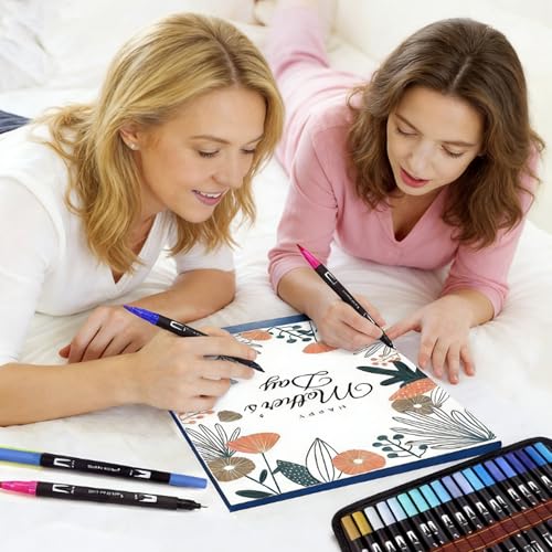 Bonala 132 Rotuladores de Punta Pincel de arte para Lettering, caligrafía, Colorear, dibujar, pintar: regalo para niños y adultos.