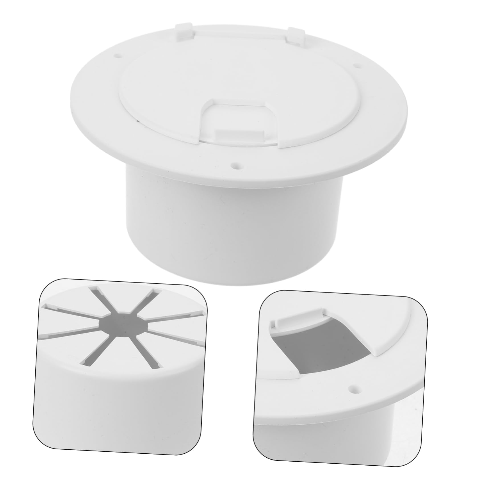 Hemobllo Portello per Cavi di Alimentazione per Camper in ABS Bianco Copertura Ribaltabile per Passaggio Cavi Accessorio Esterno in Veicoli Ricreazionali e Yacht