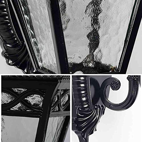 Lanterne murale d'extérieur noire de 45,7 cm pour jardin français - 5
