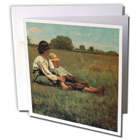 Boys in a Pasture, 1874 by Winslow Homer - Greeting Cards, 6 x 6 inches, set of 6 (gc_169705_1)