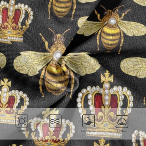 Joisal Golden Bees Royal Crowns Black Toddler Girls Underwear 2t Cotton Cute Panties Girl Stylish Kids Undies Briefs3