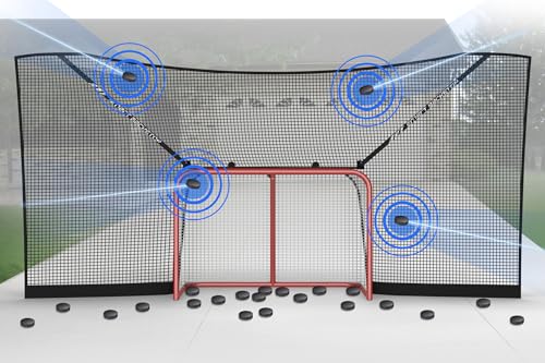 SmartBackstop for Hockey GEN 2 Practice Smart. Attaches Directly to Goal & Folds Away When not in use 4 ft of Durable net Coverage on All Sides fits All Regulation Hockey Goals.