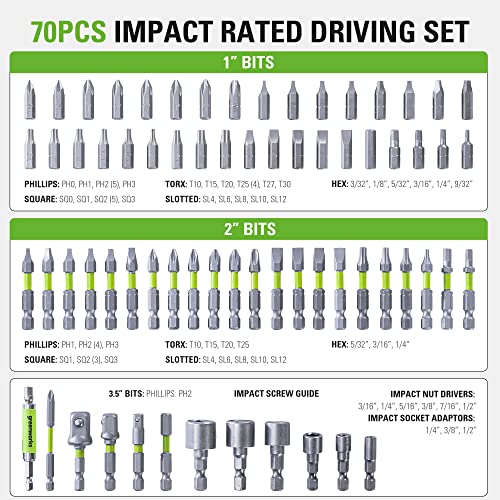 Image of Greenworks 70 Piece Impact Rated Driving Set