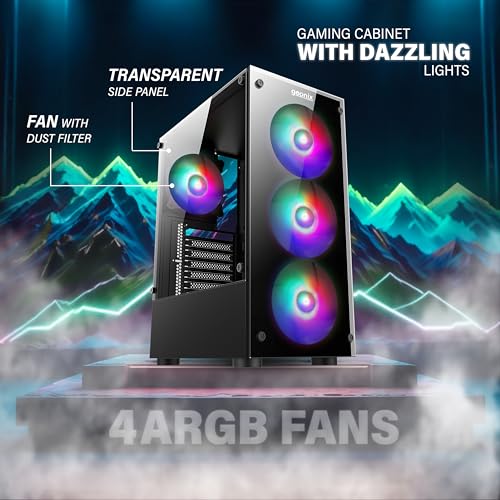 GEONIX Tempered_Glass X20 ATX Gaming Cabinet/Computer Case with 4 RGB Fans, 2 USB 2.0 Slots, USB 3.0 Slot, Ssd Slot, 7 Expansion Pci Sockets (Black) - Image 5