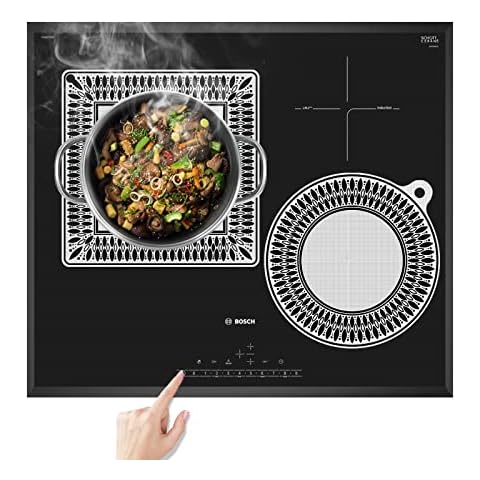 2pcs Induction Cooktop Protector, Induction Cooktop Mat -(Magnetic) Cooktop Scratch Protector for Induction Stove, Silicone Mat for Air Fryer Liner By Cook's Aid (9.4"+10.2"x10.2", Transparent) Cover