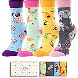 sockfun Funny Gifts for Girls Girls Socks Fun Kids Socks for Girls 4-7 Years, Novelty Pug Chicken Be