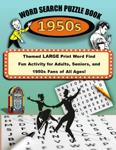 1950s Word Search Puzzle Book: Themed LARGE Print Word Find ~ Fun Activity for Adults, Seniors, and 1950s Fans of All Ages! image 2