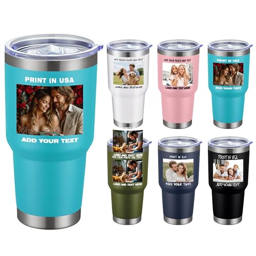 96 Pack Custom Water Bottle Personalized 30oz Insulated Coffee Tumbler Stainless Steel Materials Customizable Images Text Logo Corporate Name suitable for Women Travel Holiday Gifts