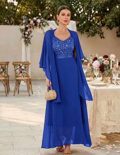 Image of BeryLove Summer Formal Wedding Guest Prom Dresses Sequin Cocktail Evening Lace Elegant Mother of The Bride Dress