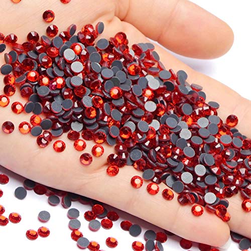 Image of 3000 Pieces Hot Fix Glass Flatback Rhinestones HotFix Round Crystal Gems (Light Red, SS10)