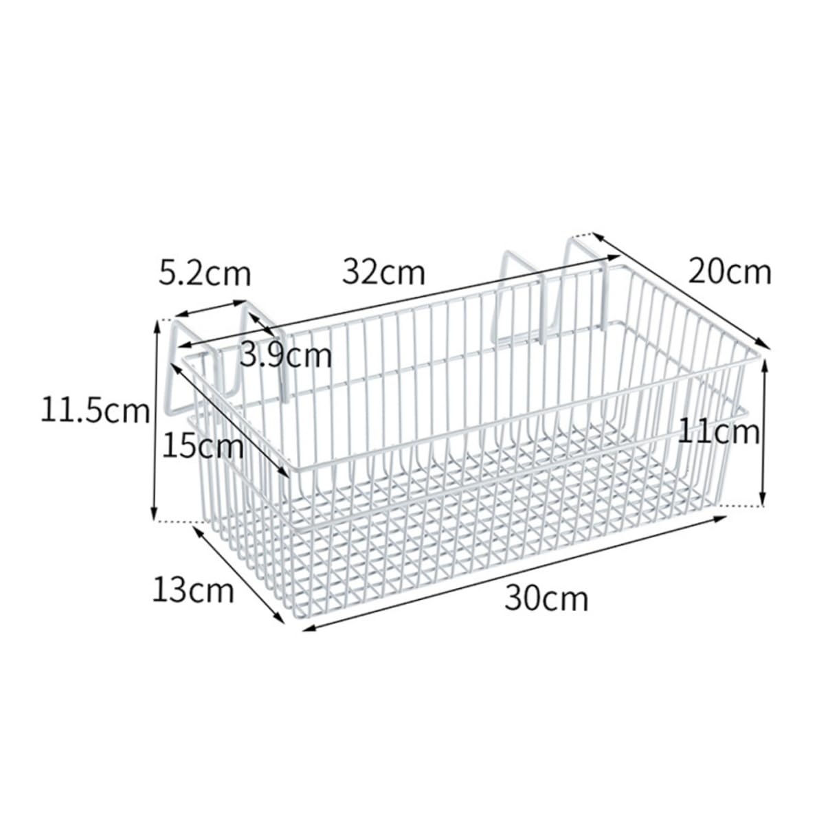 OHPHCALL 1Pc Iron Hanging Storage Basket Wall Mounted Basket for Home Office Dormitory Space Saving Organizer with Hollow Design Easy to Install No Damage to Walls