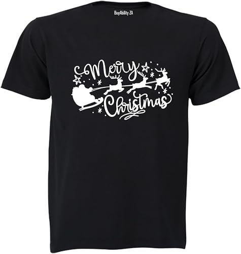 Unisex Merry Christmas - Santa Sleigh - Kids T-Shirt