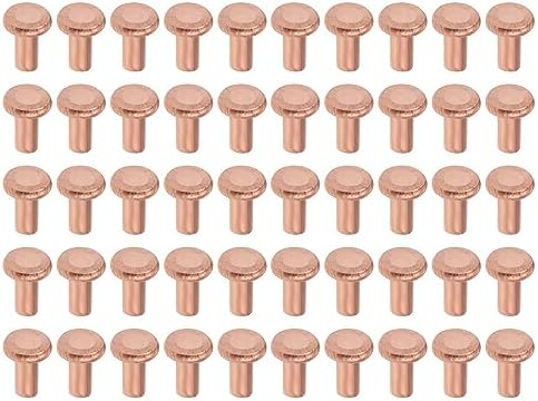 sourcing map 100Pcs Copper Solid Rivets, 1/8